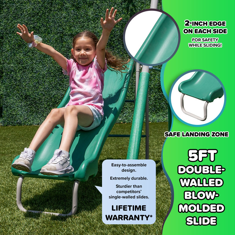 The Swing Company Northridge Metal Swing Set with Saucer Swing and